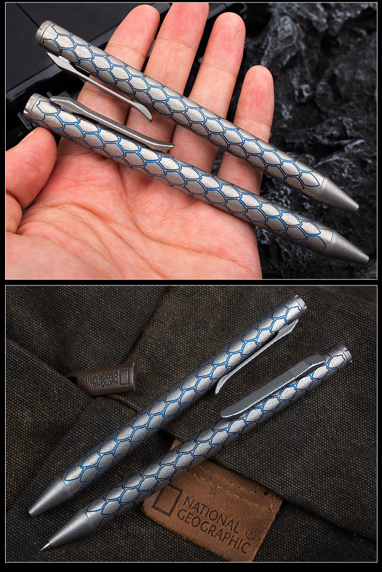 Titanium Alloy Tactical Pen Outdoor EDC Portable Anti-wolf Tactical Gel Pen