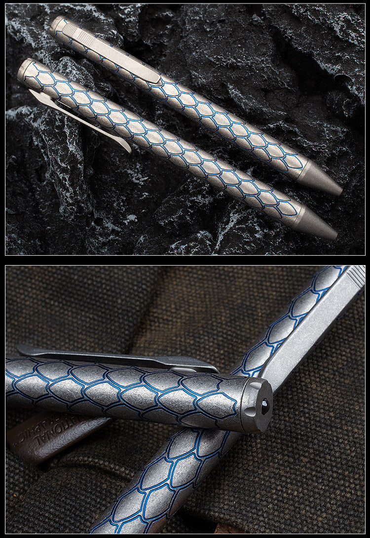 Titanium Alloy Tactical Pen Outdoor EDC Portable Anti-wolf Tactical Gel Pen