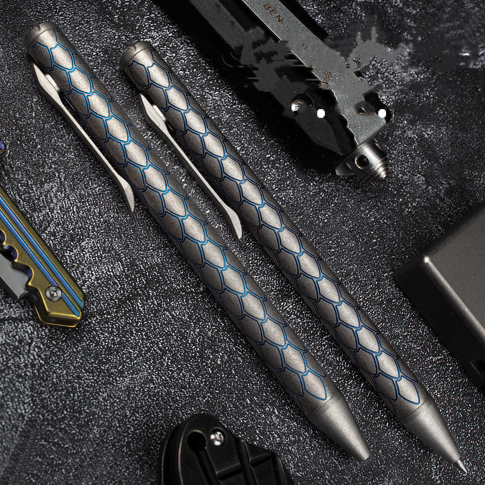 Titanium Alloy Tactical Pen Outdoor EDC Portable Anti-wolf Tactical Gel Pen