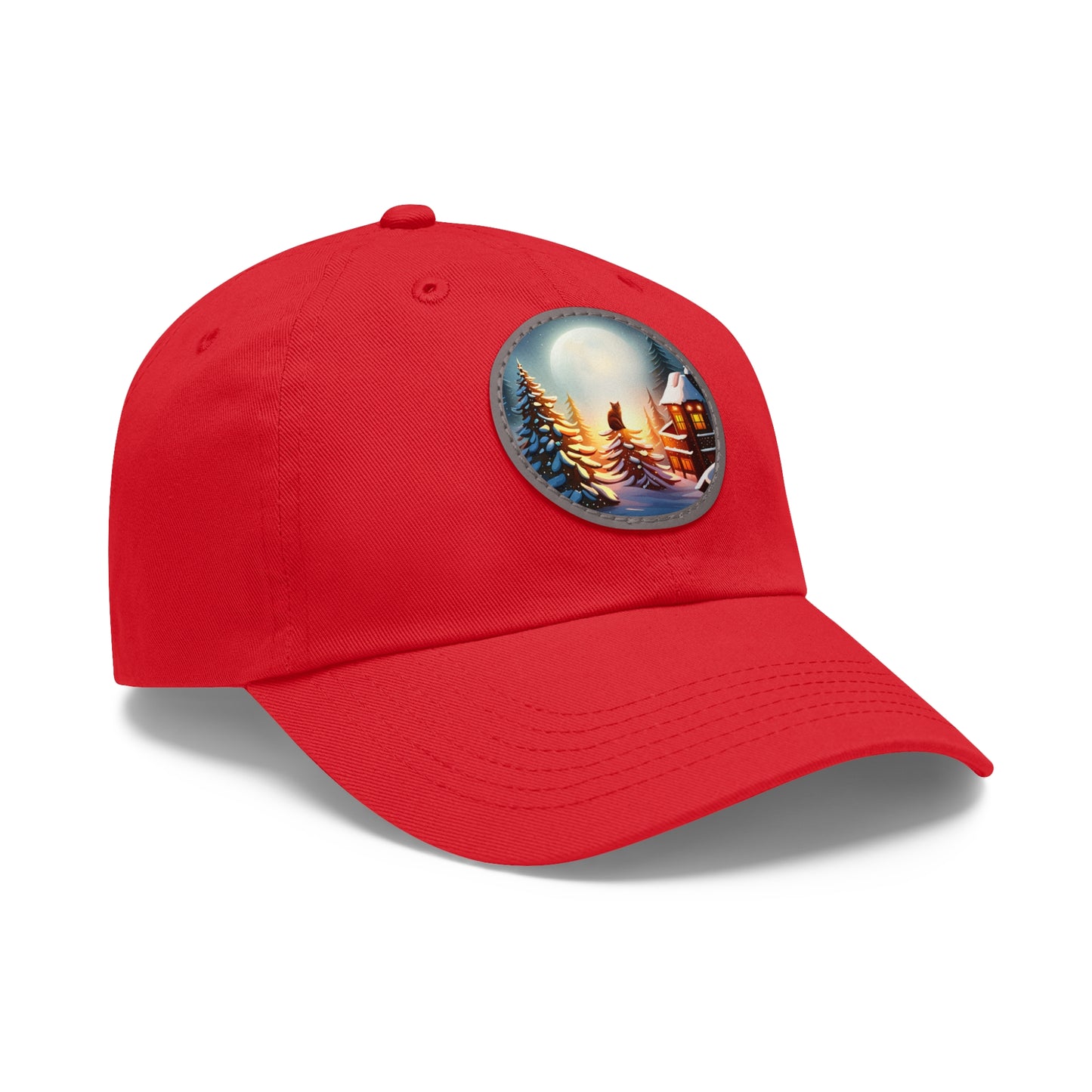 Dad Hat with Leather Patch (Round)
