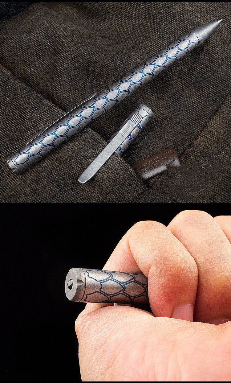 Titanium Alloy Tactical Pen Outdoor EDC Portable Anti-wolf Tactical Gel Pen