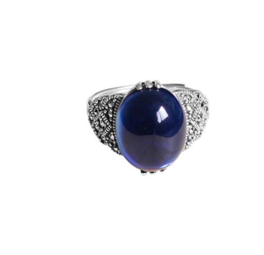 Natural Lapis Lazuli Men's Sterling Silver 925 European And American Fashion Personality Ring