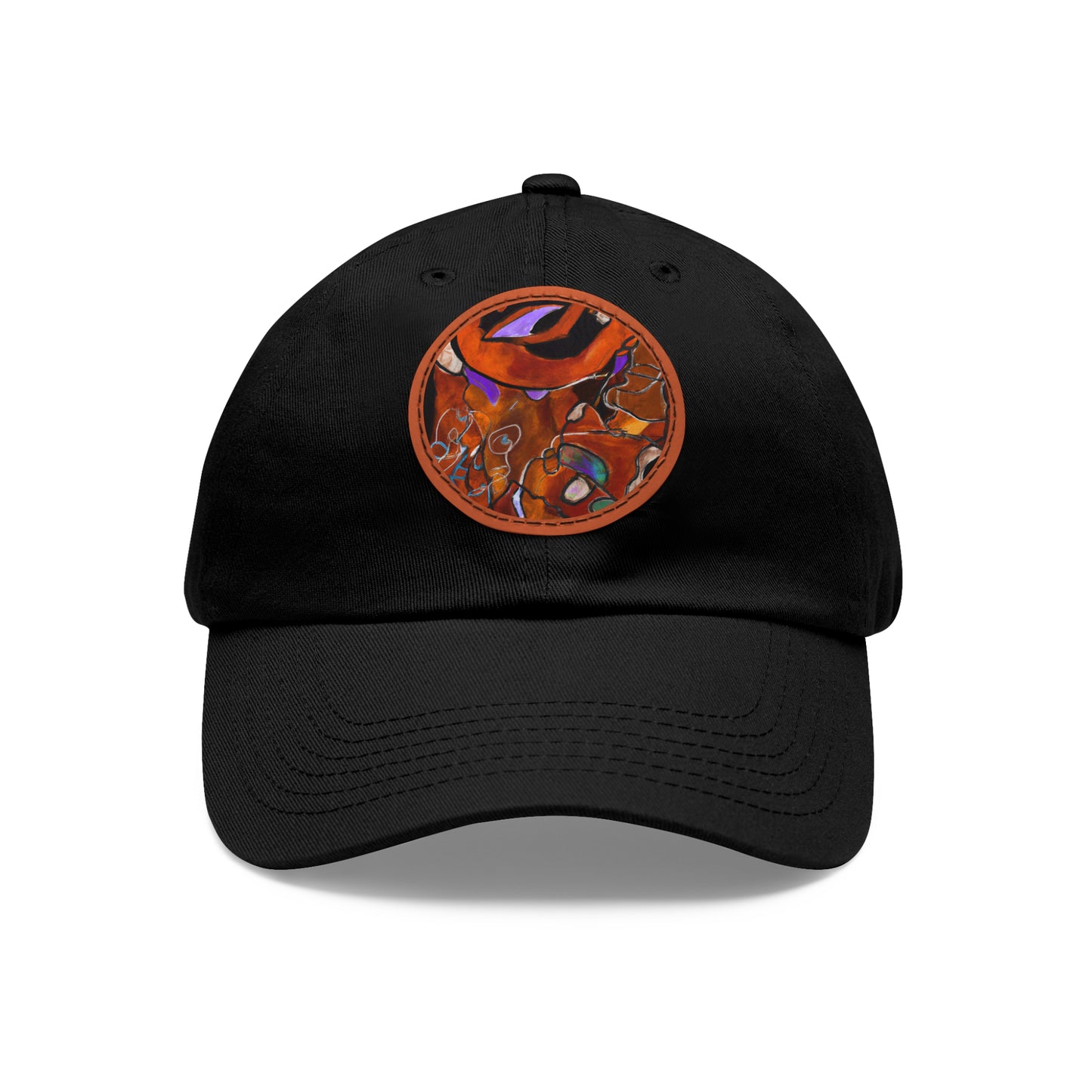 Hat with Leather Patch (Round)