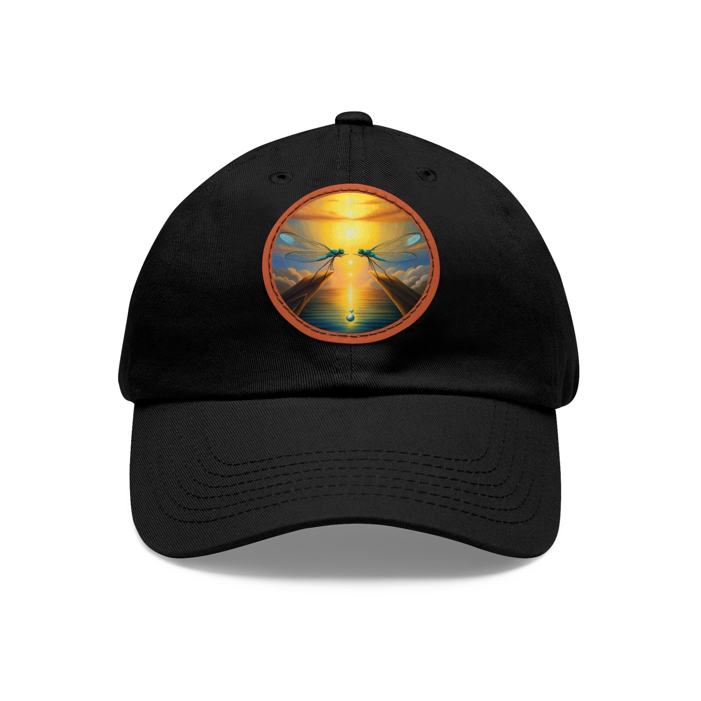 Hat with Leather Patch (Round)