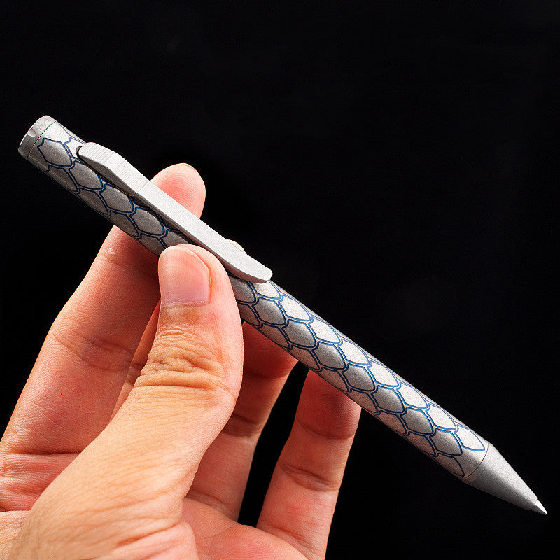 Titanium Alloy Tactical Pen Outdoor EDC Portable Anti-wolf Tactical Gel Pen